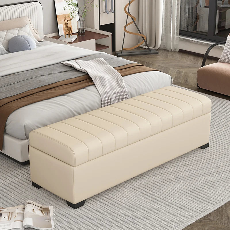 Luxury Storage Bench Ottoman — Waterproof, 150kg Capacity