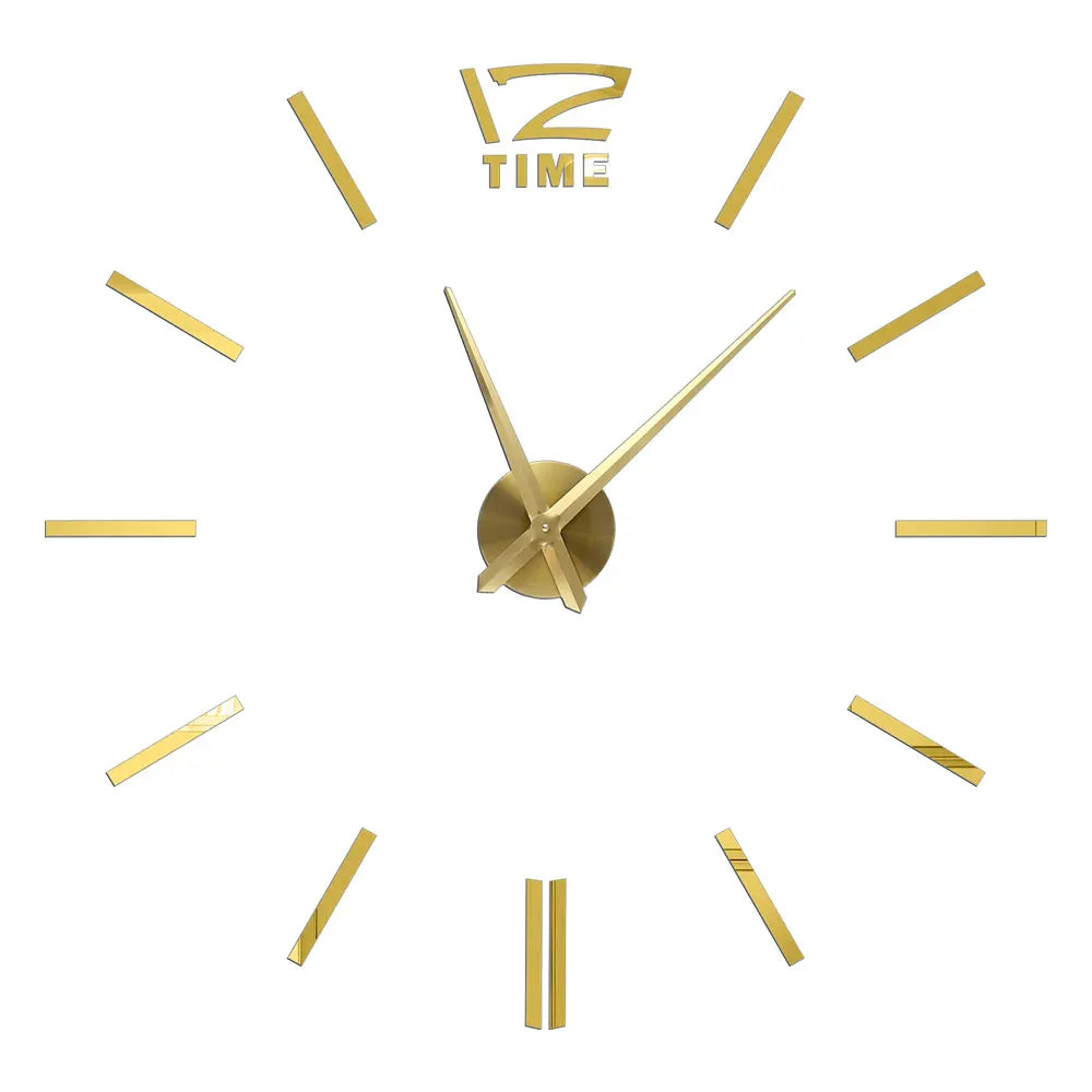 3D Roman Numeral Acrylic Mirror Wall Clock — DIY Quartz