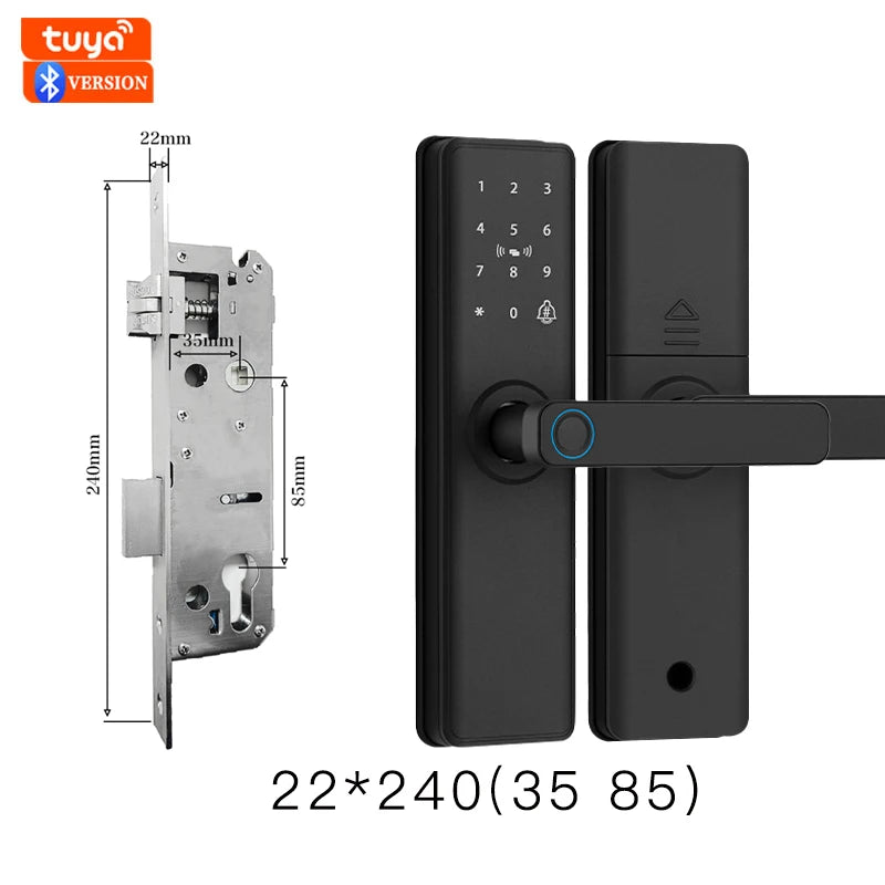 Smart Bluetooth Door Lock — Fingerprint, Tuya App, Wooden Door