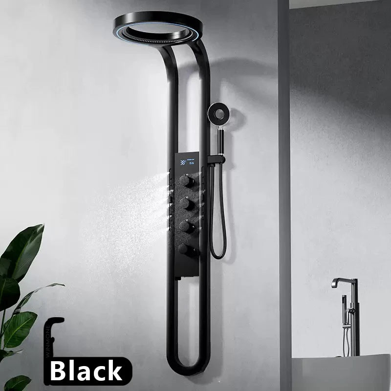 Rainfall Shower Panel System — SPA Massage Jets, LED Display