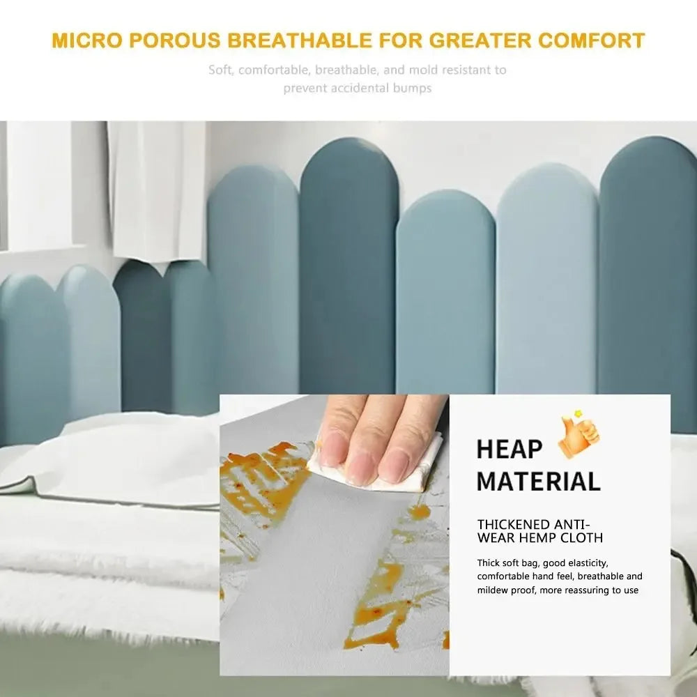 Leather Headboard Wall Cushion Panel — Anti-Collision