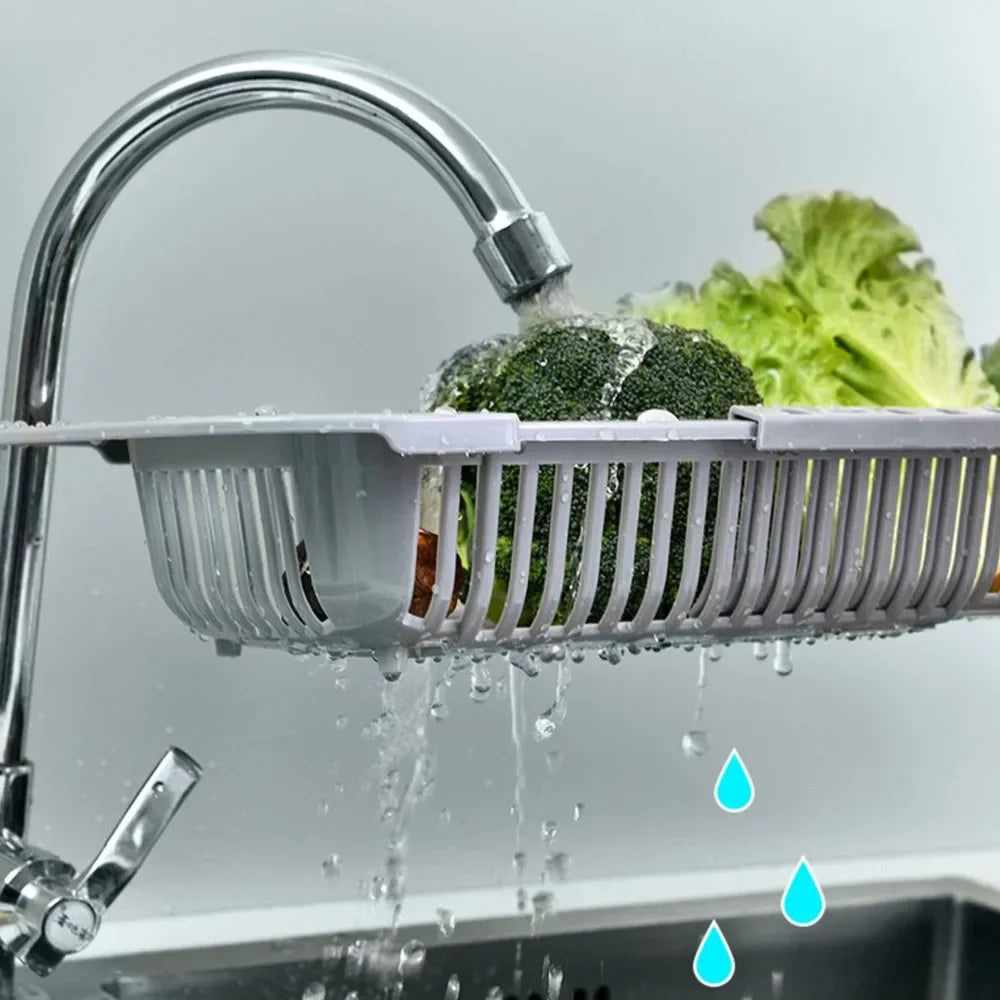 Extendable Over-Sink Colander Strainer Basket
