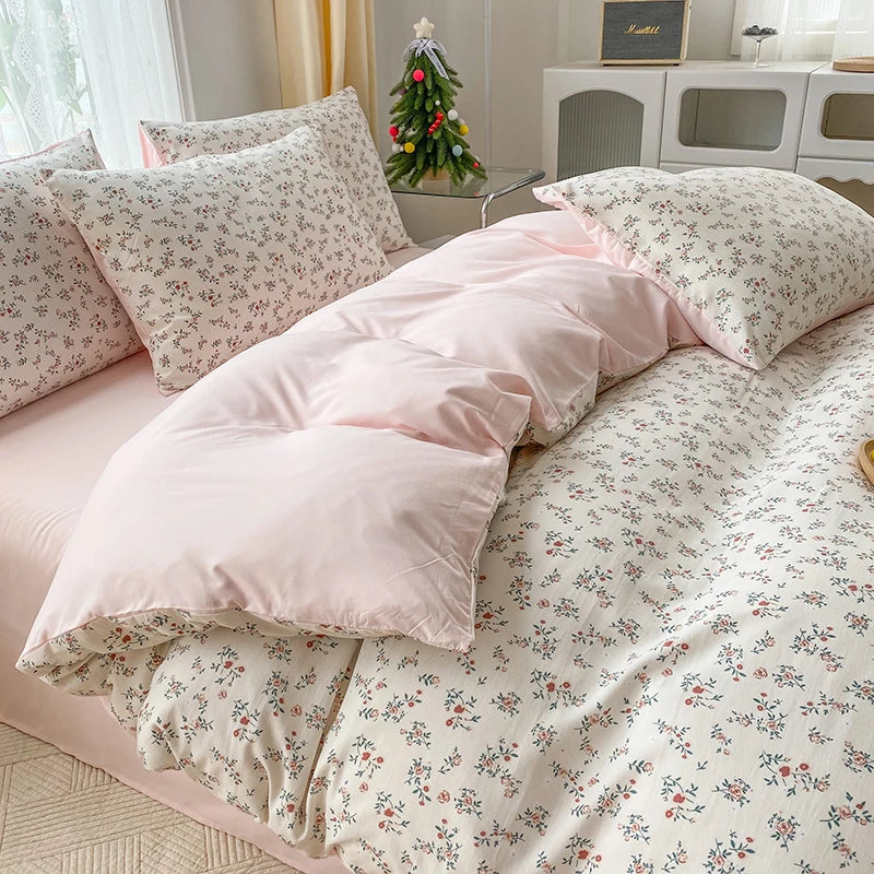 Knitted Washed Cotton Duvet Cover Set — 3-Piece