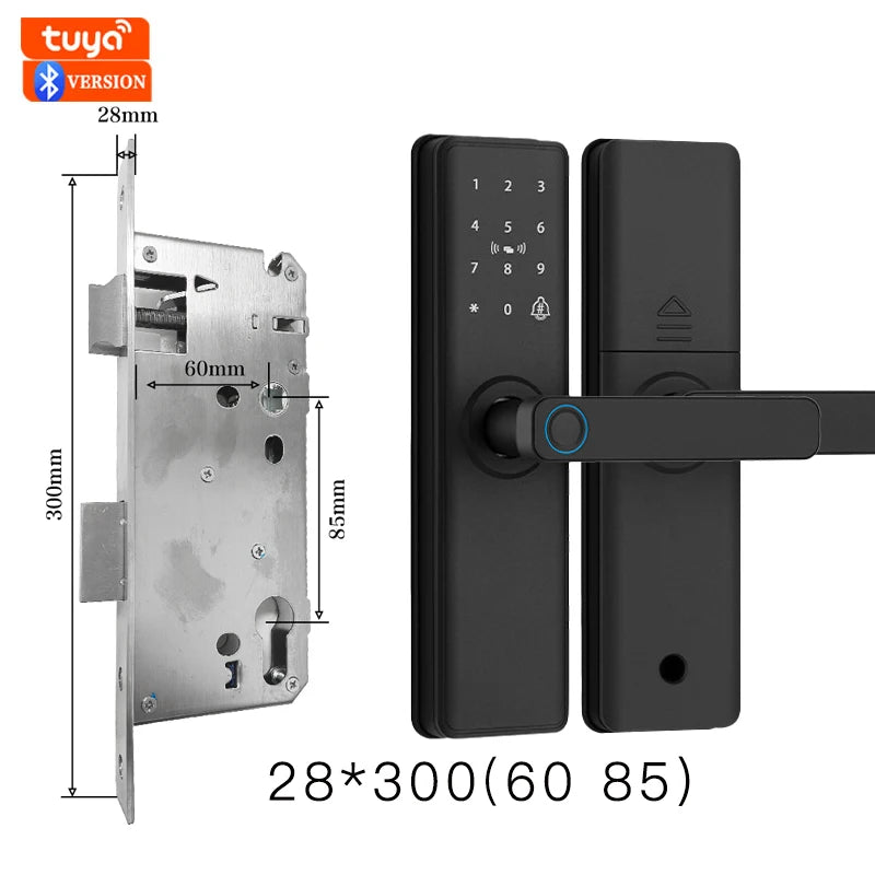 Smart Bluetooth Door Lock — Fingerprint, Tuya App, Wooden Door