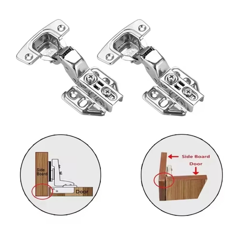 Soft-Close Cabinet Hinges — 304 Stainless Steel, Hydraulic