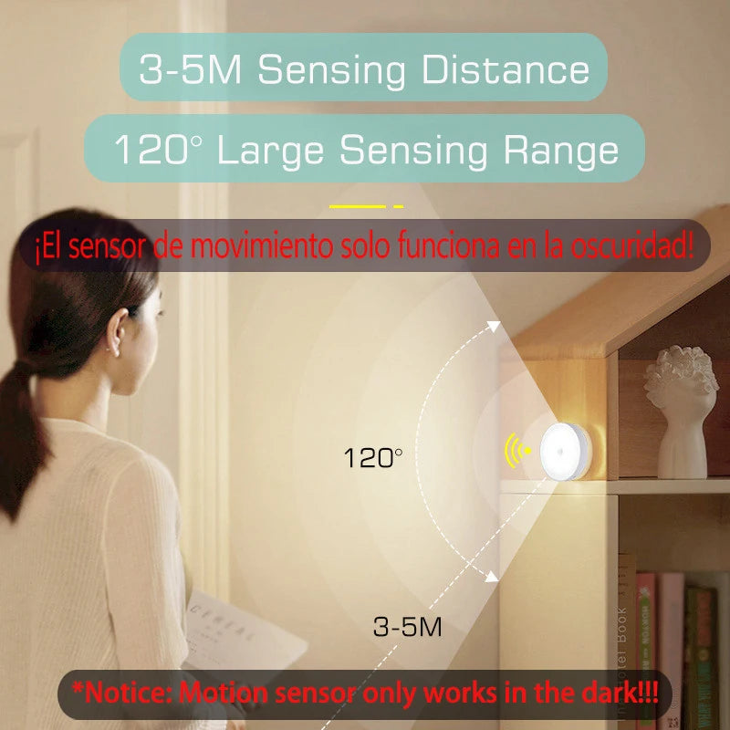Motion Sensor Night Light — USB Rechargeable LED