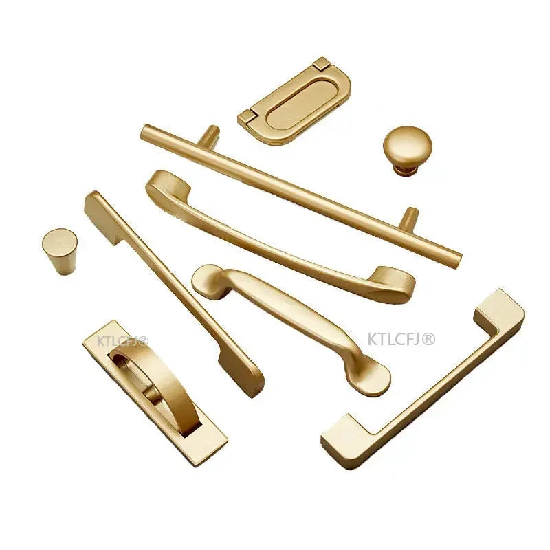 Square U-Type Gold Cabinet Handle — Aluminum Drawer Pull