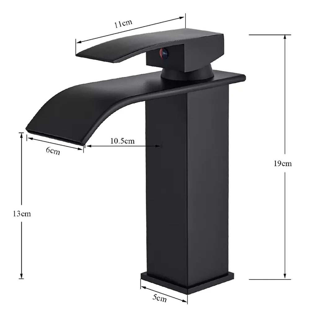 Waterfall Bathroom Basin Faucet — Single Hole Hot & Cold Mixer Tap