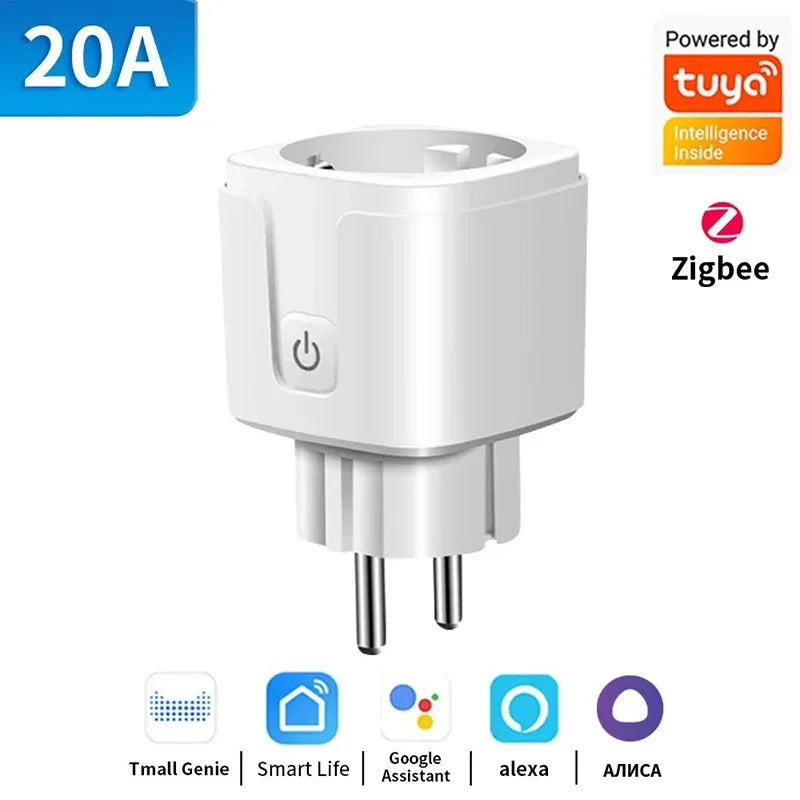 Smart WiFi & Zigbee Plug — 16A/20A with Power Monitor