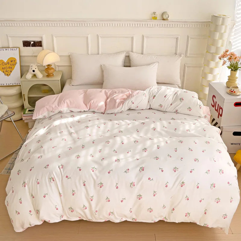 Knitted Washed Cotton Duvet Cover Set — 3-Piece