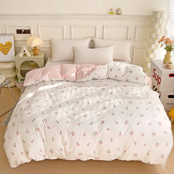 Knitted Washed Cotton Duvet Cover Set — 3-Piece