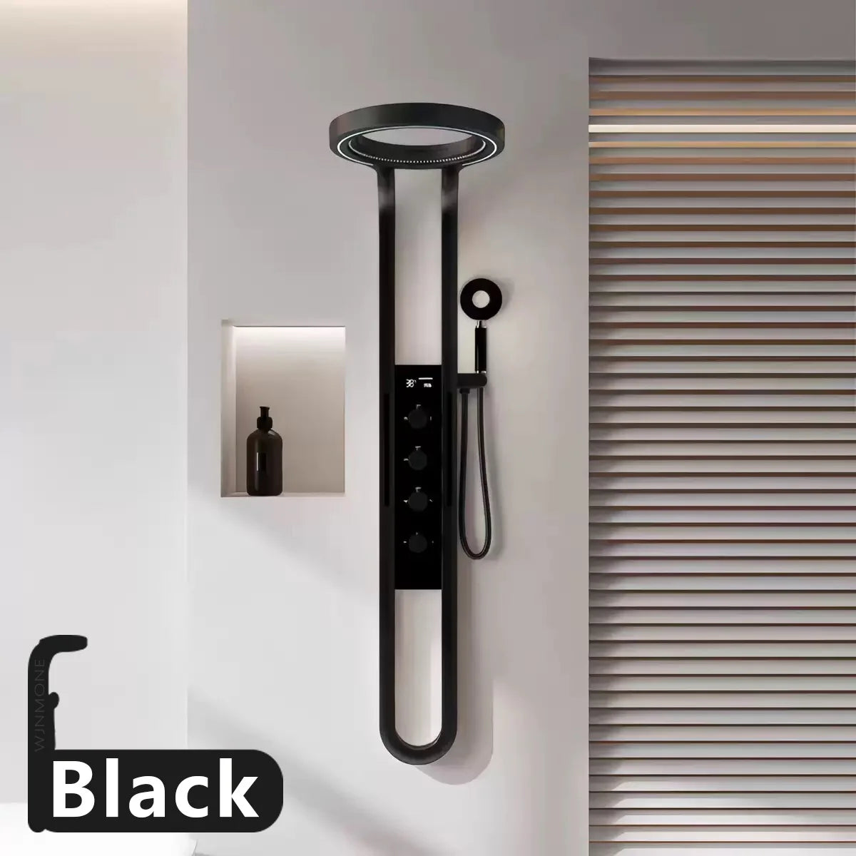Rainfall Shower Panel System — SPA Massage Jets, LED Display