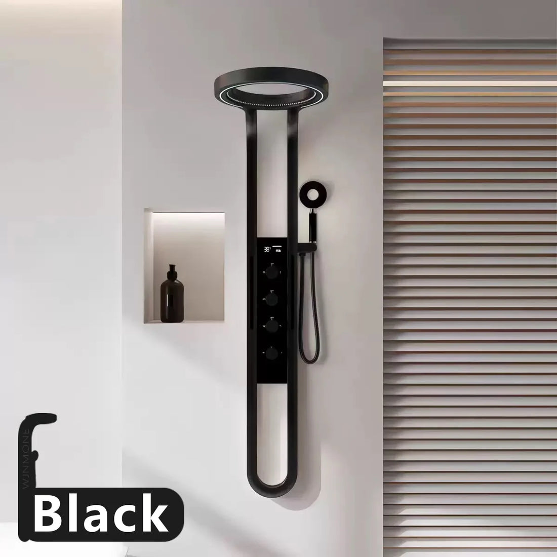 Rainfall Shower Panel System — SPA Massage Jets, LED Display