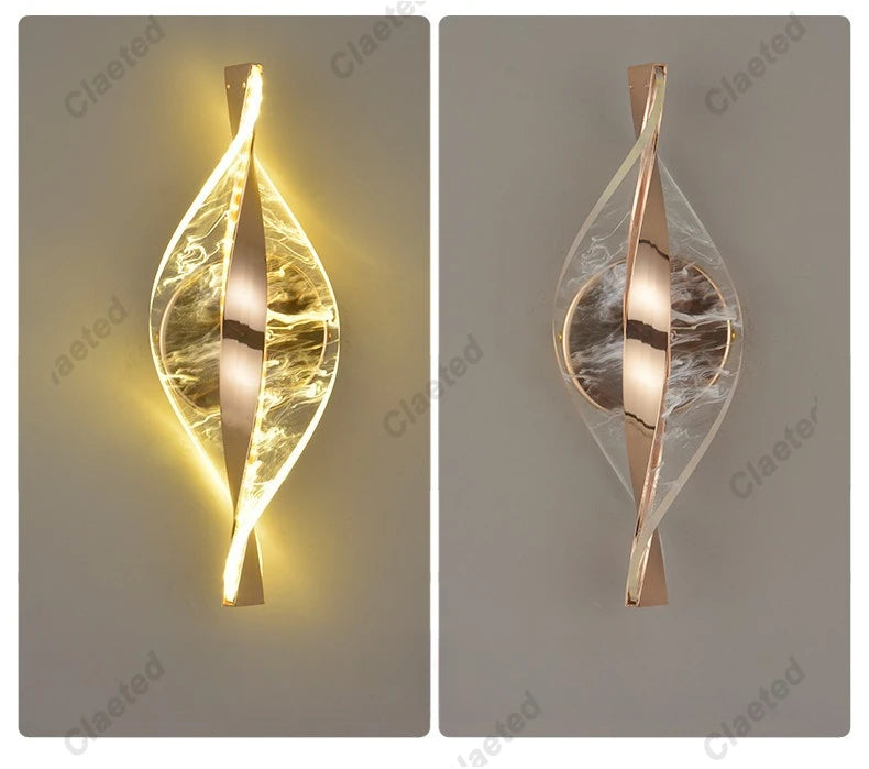 LED Modern Gold Acrylic Wall Lamp Lustre Hallway Bedroom Living Room Lamps Room Decor Wall Decoration Items Originality Lamps