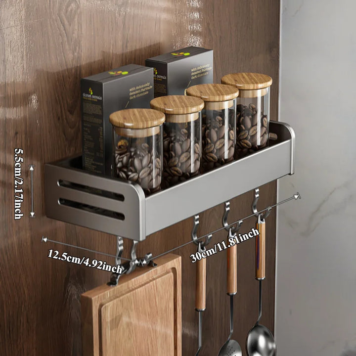 Wall-Mounted Kitchen Storage Rack — Knife, Chopstick & Spice Organizer