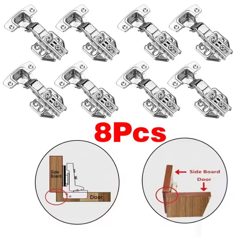 Soft-Close Cabinet Hinges — 304 Stainless Steel, Hydraulic