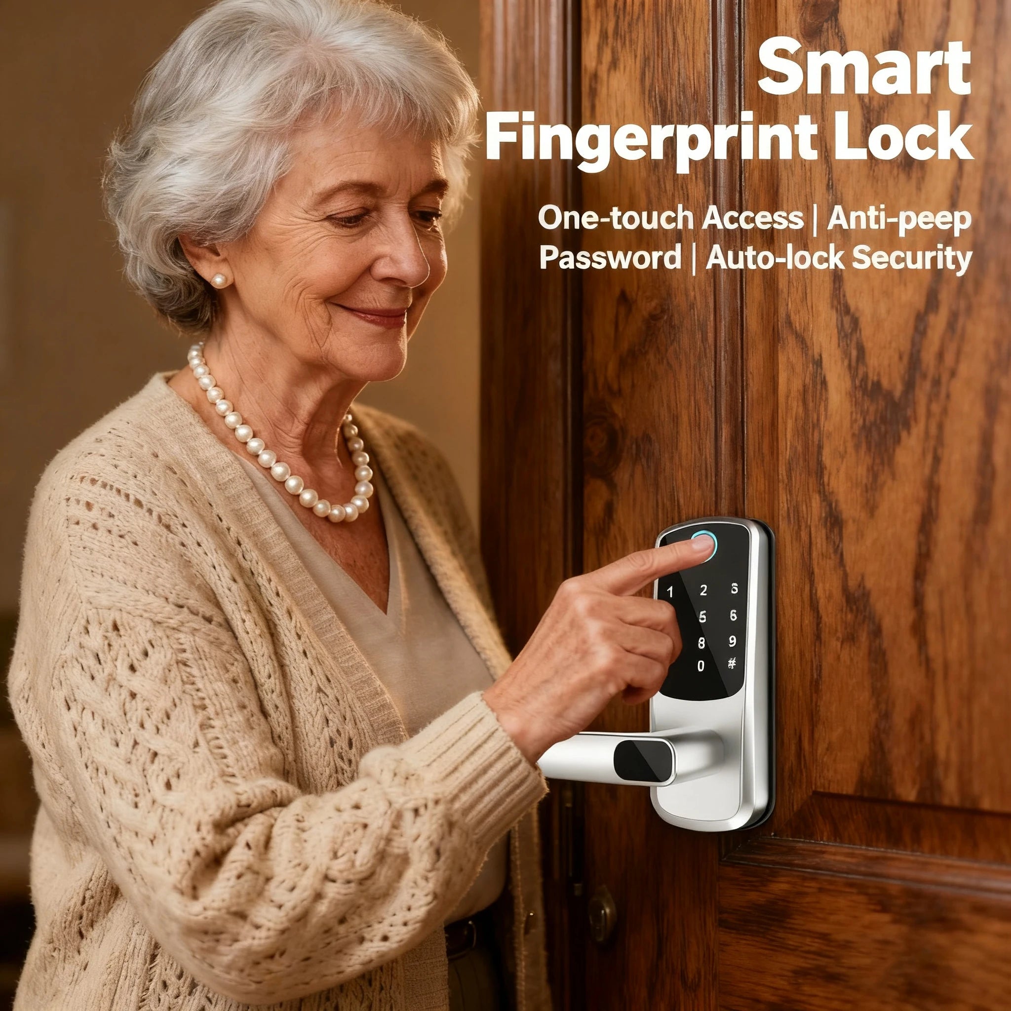 Smart WiFi Door Lock — Fingerprint, Card, Password & Key