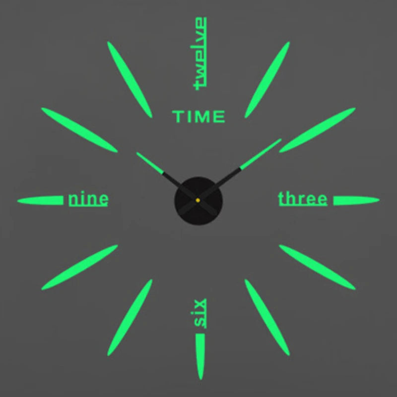 3D Roman Numeral Acrylic Mirror Wall Clock — DIY Quartz