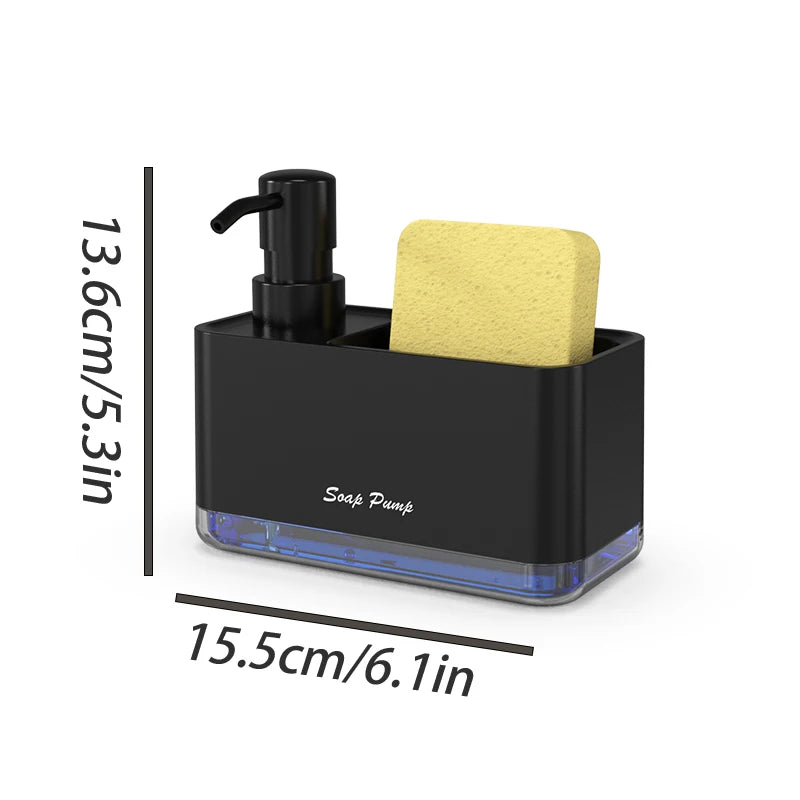 Kitchen Soap Dispenser with Sponge Holder — Pump & Caddy Set