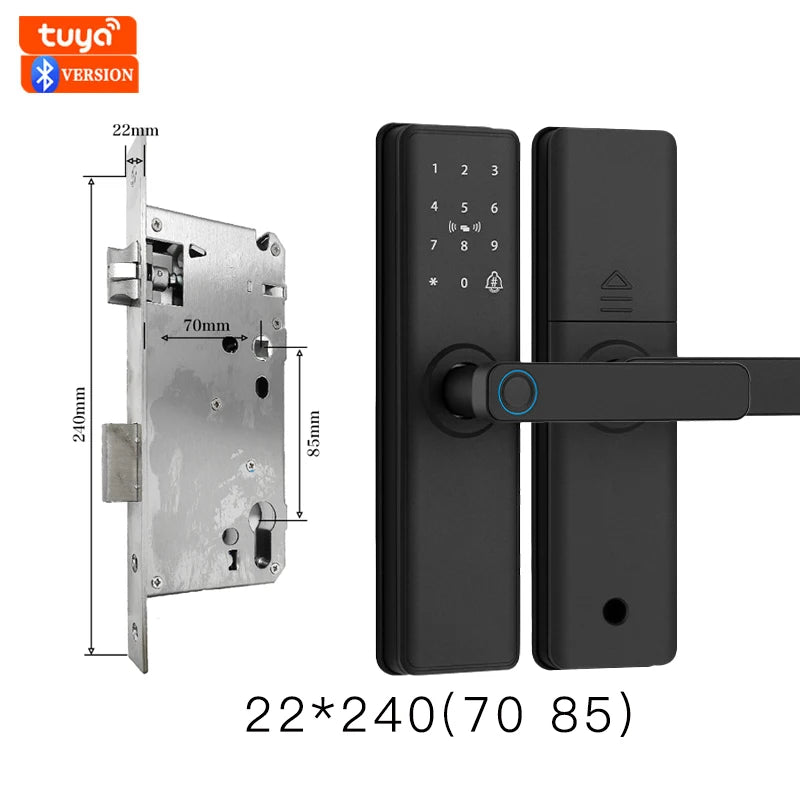 Smart Bluetooth Door Lock — Fingerprint, Tuya App, Wooden Door