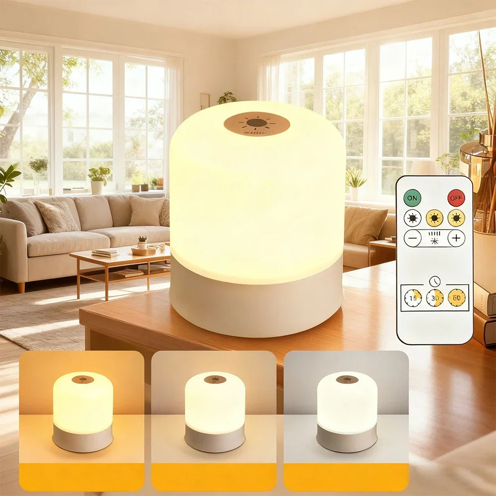 Rechargeable LED Night Light — Touch & Remote, 3 Colors