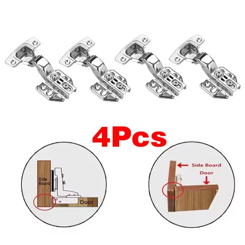 Soft-Close Cabinet Hinges — 304 Stainless Steel, Hydraulic