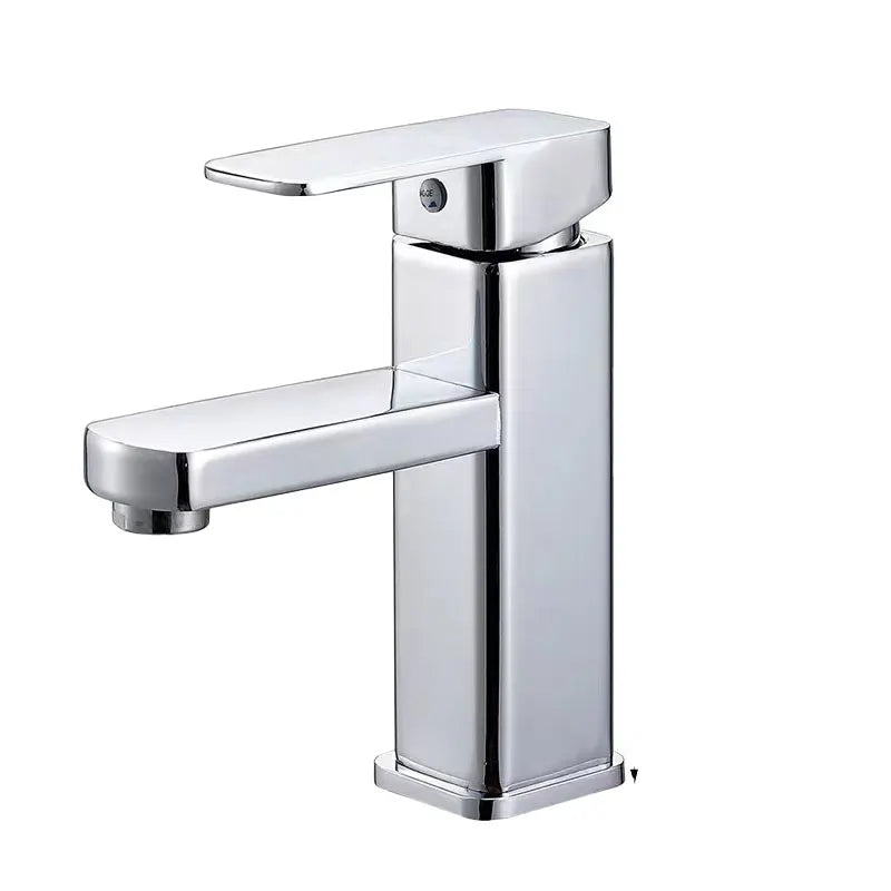 Black & Chrome Bathroom Sink Faucet — Hot & Cold Mixer