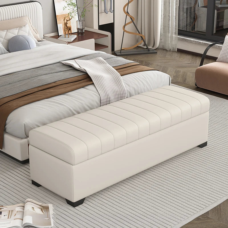 Luxury Storage Bench Ottoman — Waterproof, 150kg Capacity