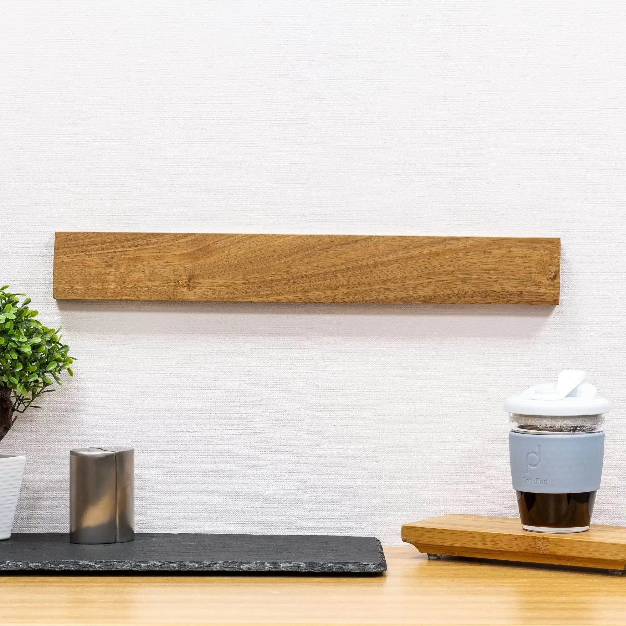 Magnetic Knife Holder — 16" Acacia Wood Wall Strip