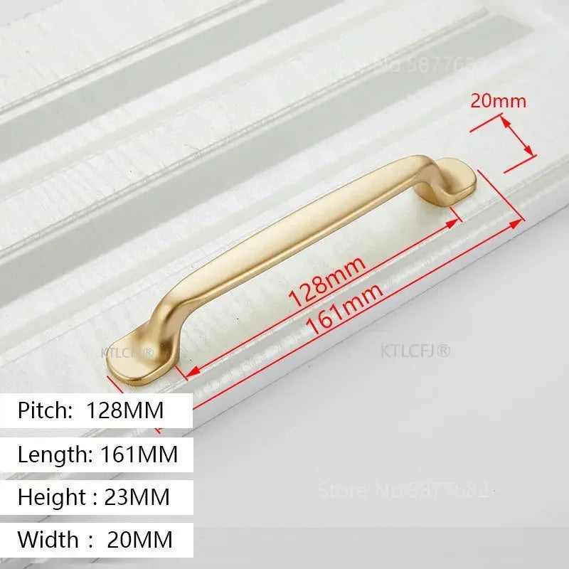 Square U-Type Gold Cabinet Handle — Aluminum Drawer Pull