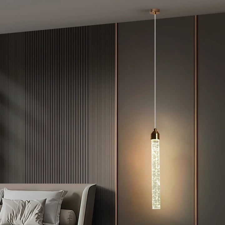 Luxury Crystal Pendant Light — Gold Fixture, LED