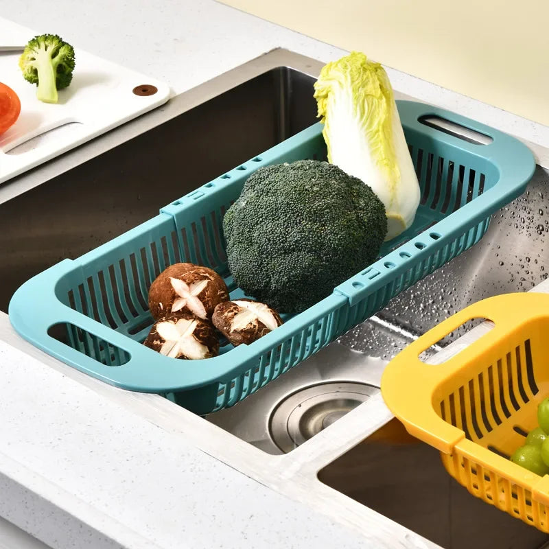 Extendable Over-Sink Colander Strainer Basket