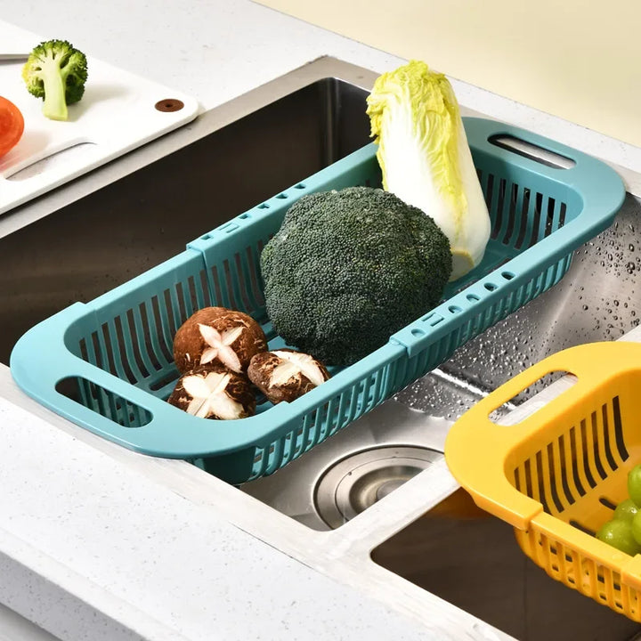 Extendable Over-Sink Colander Strainer Basket