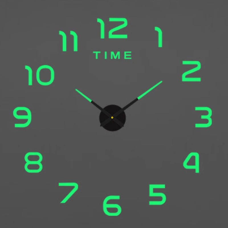 3D Roman Numeral Acrylic Mirror Wall Clock — DIY Quartz