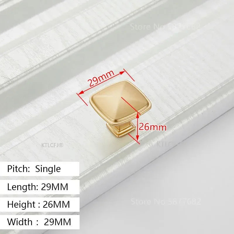 Square U-Type Gold Cabinet Handle — Aluminum Drawer Pull