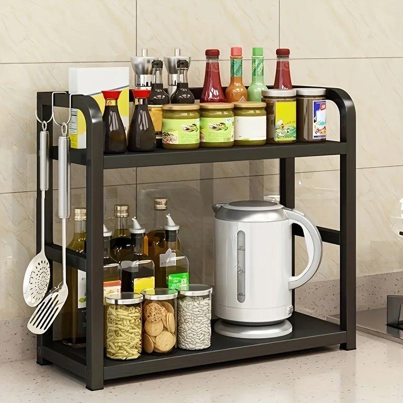 2-Tier Metal Countertop Shelf — Rustproof Kitchen Organizer