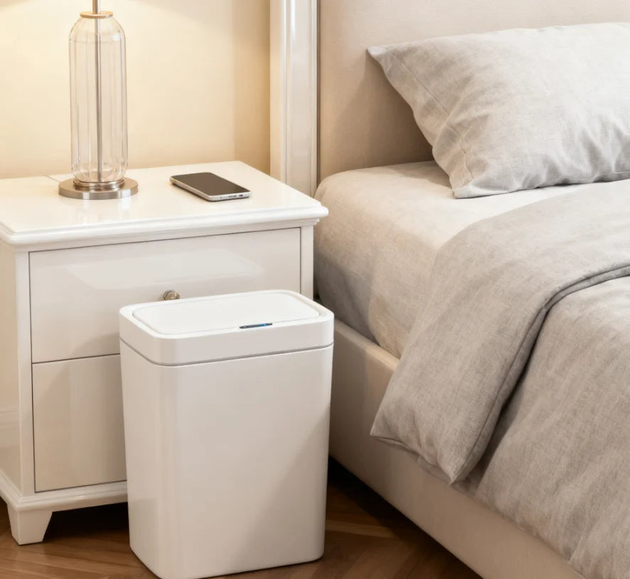 Touchless Smart Sensor Trash Can — 15L White