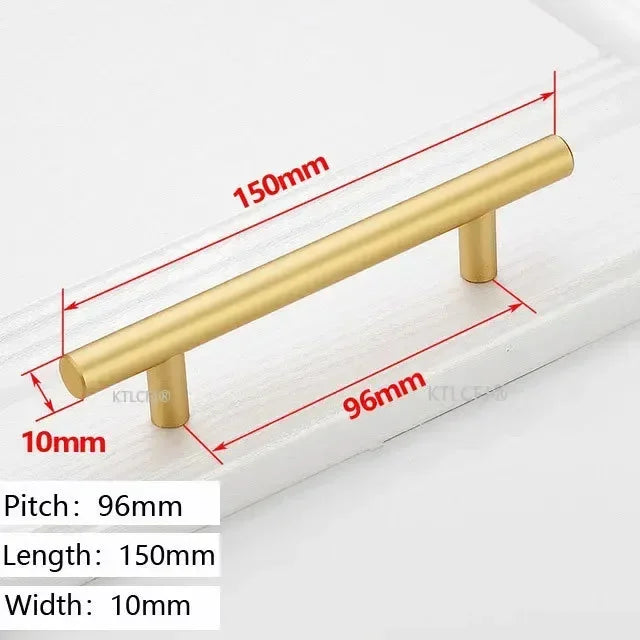 Square U-Type Gold Cabinet Handle — Aluminum Drawer Pull