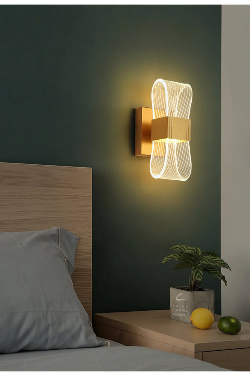 Acrylic Aluminum Wall Bedside Lamp Warm Light Lustre Modern Fashion Nordic Simple Home Living Dining Room Decor