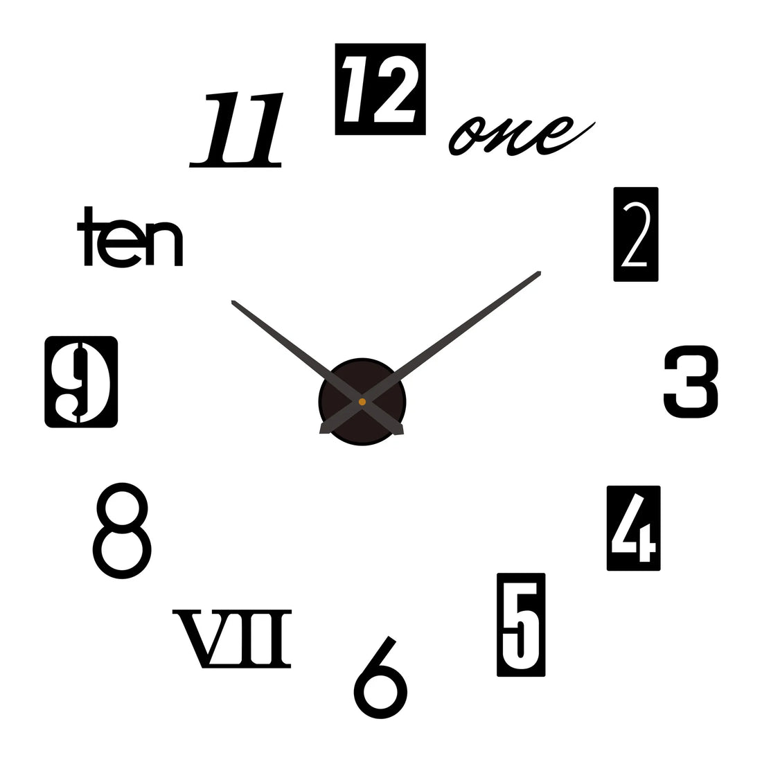 3D Roman Numeral Acrylic Mirror Wall Clock — DIY Quartz