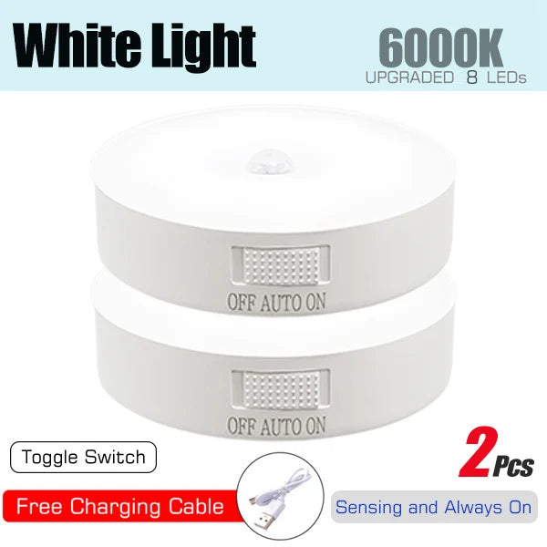 Motion Sensor Night Light — USB Rechargeable LED
