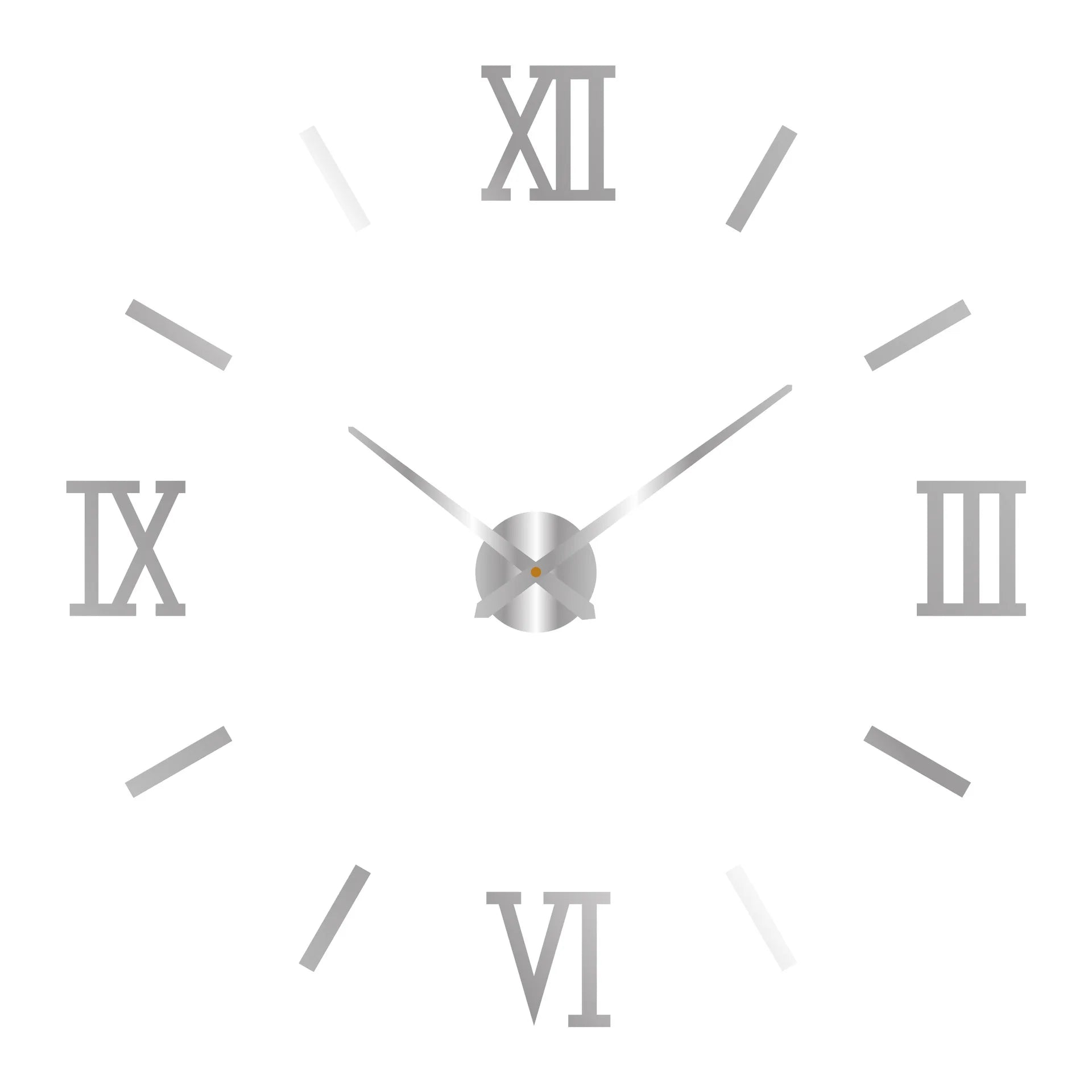 3D Roman Numeral Acrylic Mirror Wall Clock — DIY Quartz