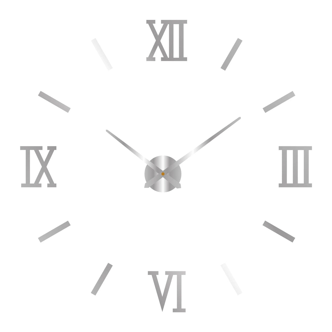 3D Roman Numeral Acrylic Mirror Wall Clock — DIY Quartz