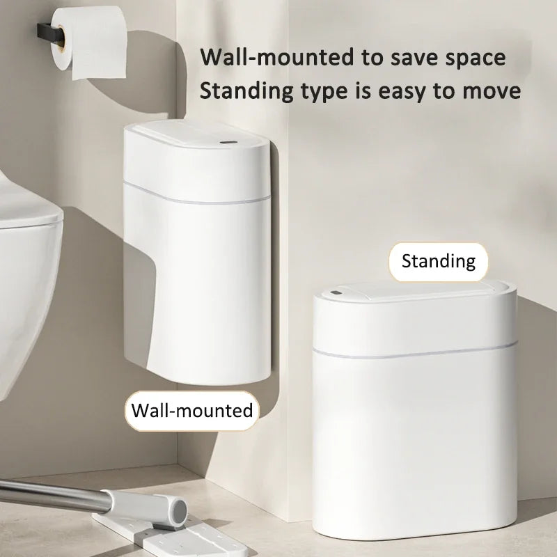 Smart Sensor Trash Can with Lid — 7/9L Slim Design