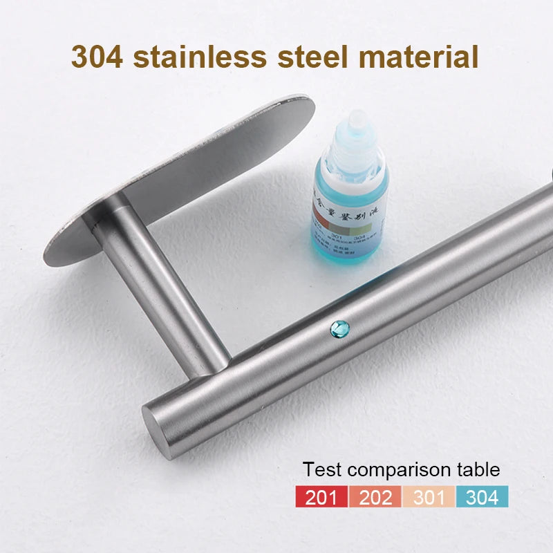 Stainless Steel Paper Towel Holder — No-Drill, Self-Adhesive