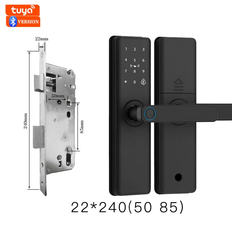 Smart Bluetooth Door Lock — Fingerprint, Tuya App, Wooden Door