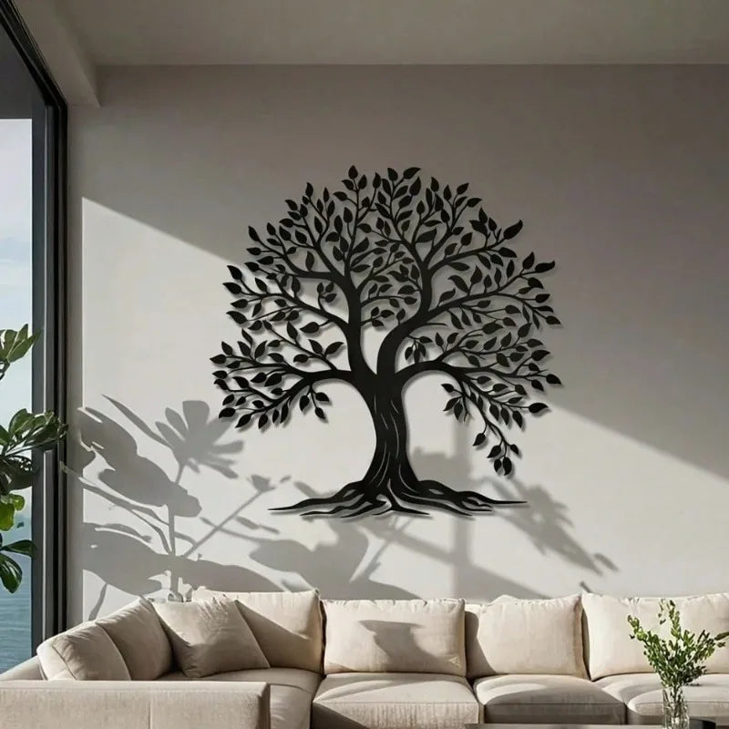 Blessed Cross Metal Wall Art — Lucky Clover & Branch Sculpture