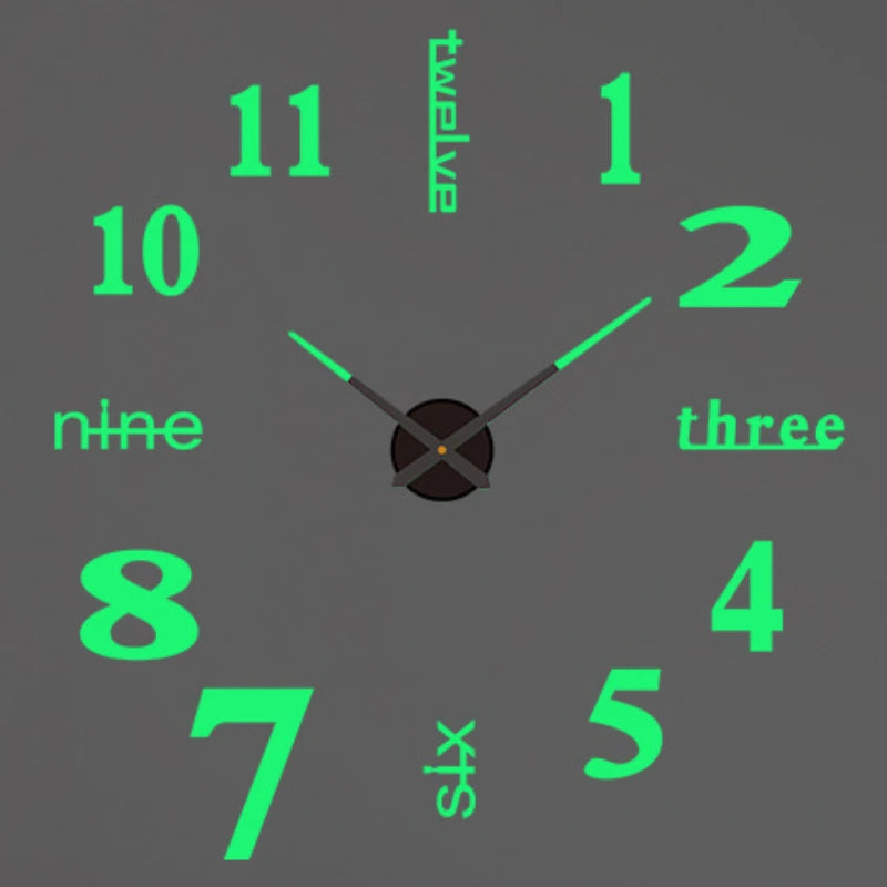 3D Roman Numeral Acrylic Mirror Wall Clock — DIY Quartz