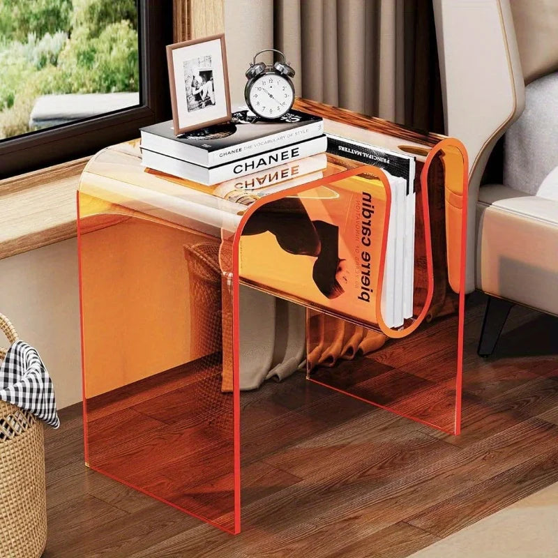 Glam Acrylic M-Shaped Side & Coffee Table