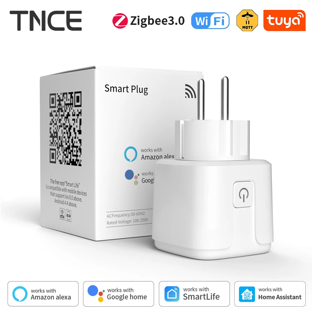 Smart WiFi & Zigbee Plug — 16A/20A with Power Monitor